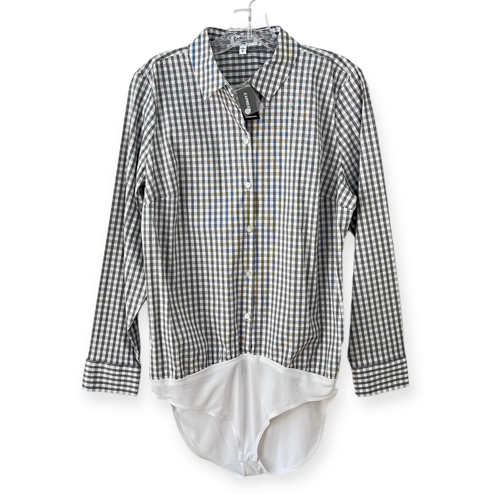 Express Plaid Shirt Bobysuit Long Sleeve (U1)
